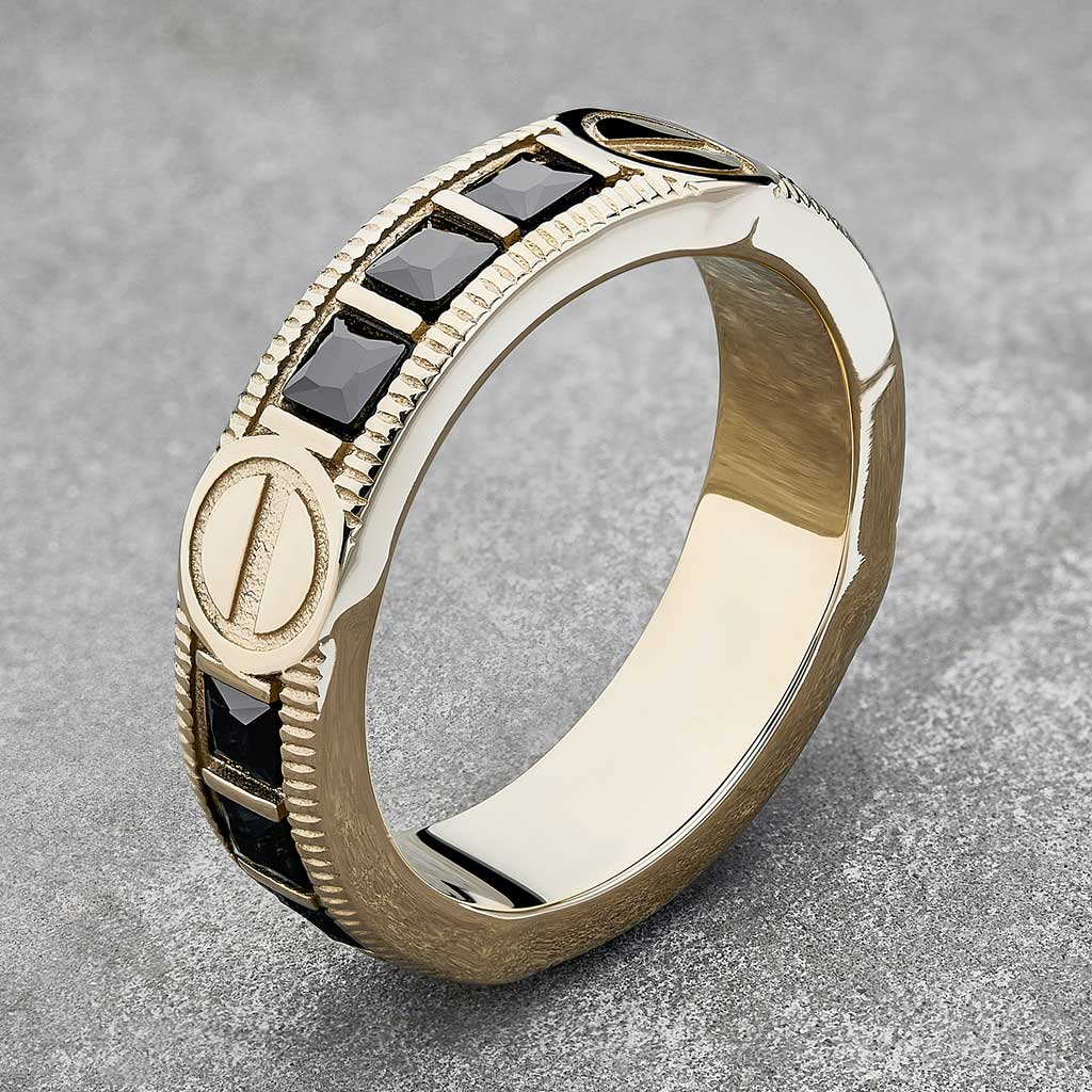 Anillo Olimpus Gemas Negras