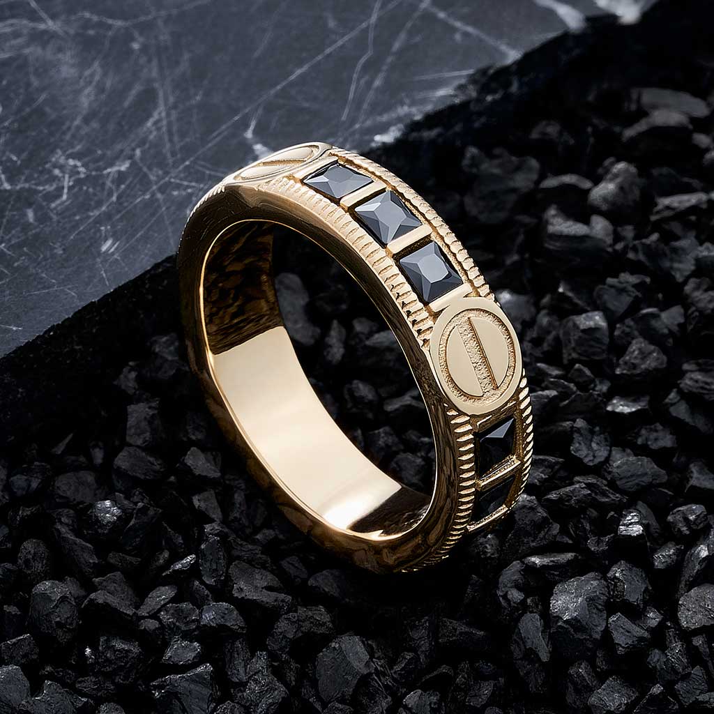 Anillo Olimpus Gemas Negras