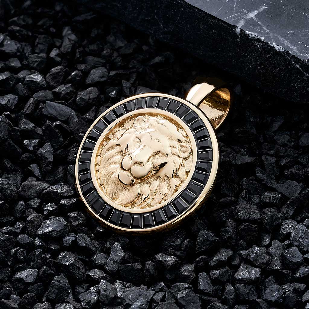 Medalla León Gemas Negras