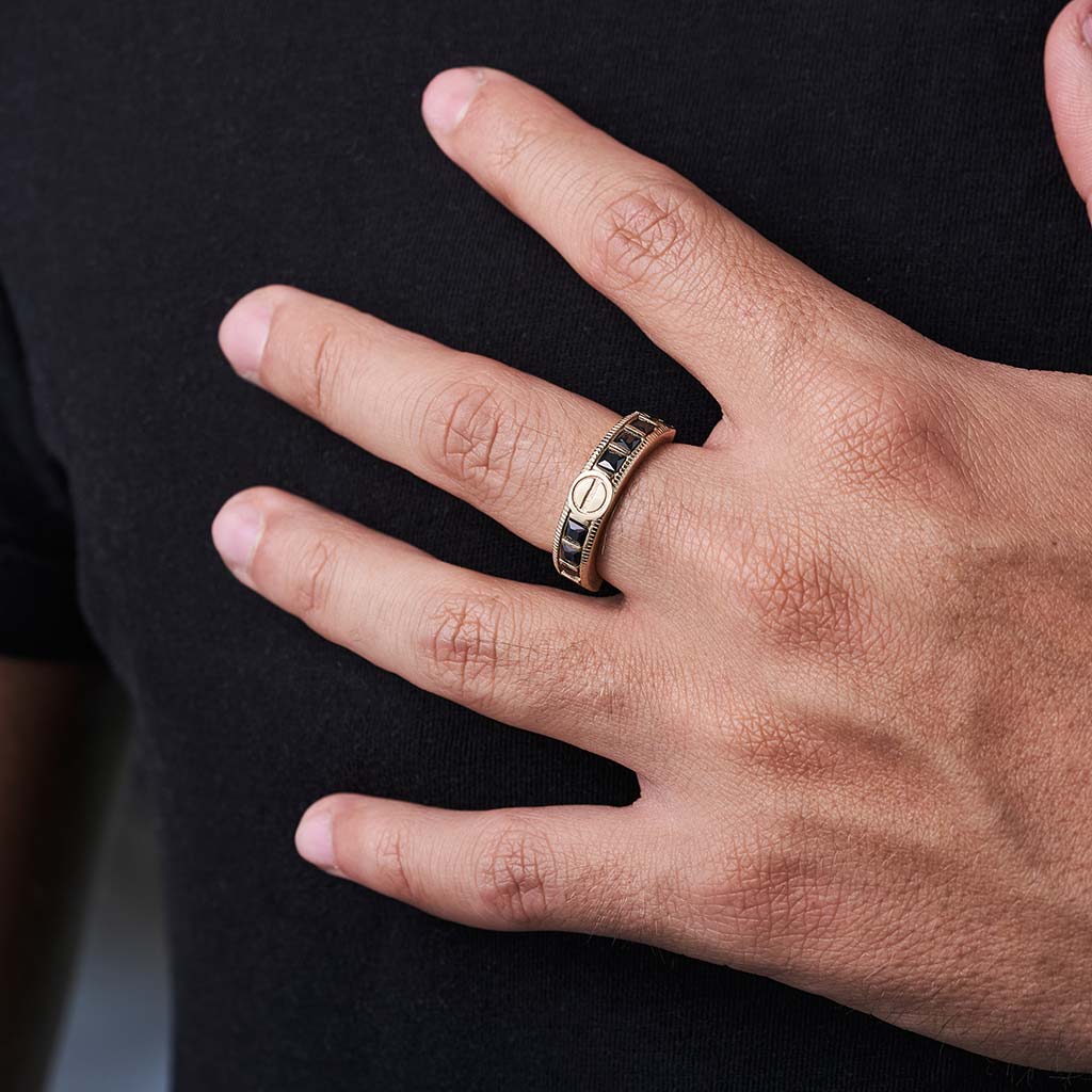Anillo Olimpus Gemas Negras