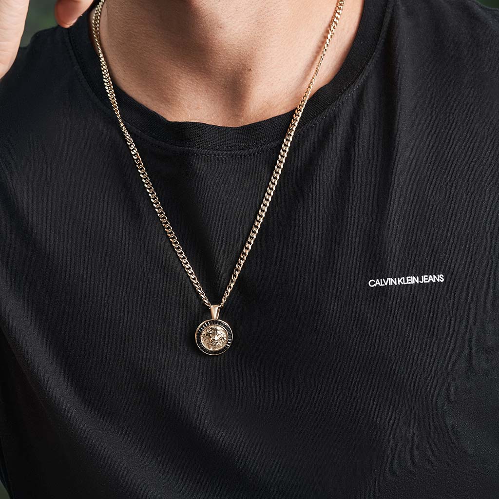 Medalla León Gemas Negras
